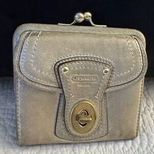 Coach Metallic Gold kisslock wallet
